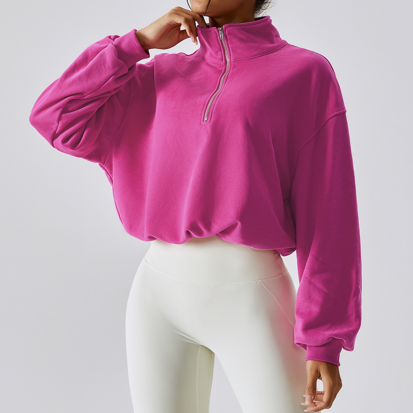 Women's High Neck Fitness Sweatshirt