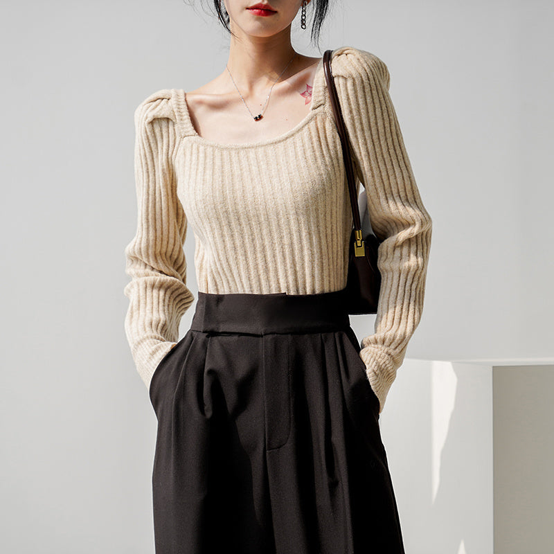 Women's square neck sweater