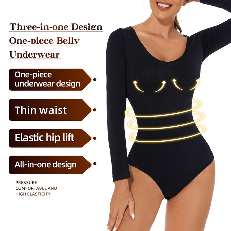 Women's Seamless Long-Sleeve Body Shaper Jumpsuit