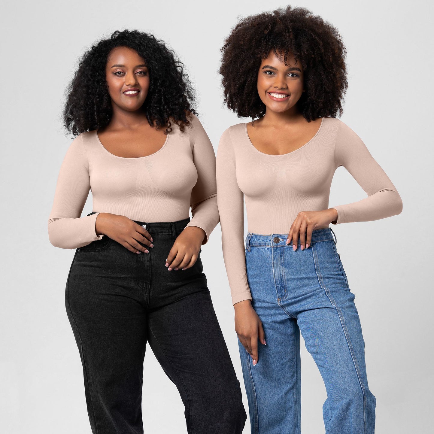 Women's Seamless Long-Sleeve Body Shaper Jumpsuit