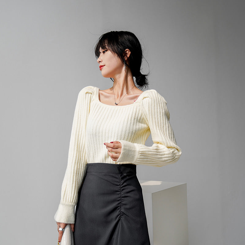 Women's square neck sweater