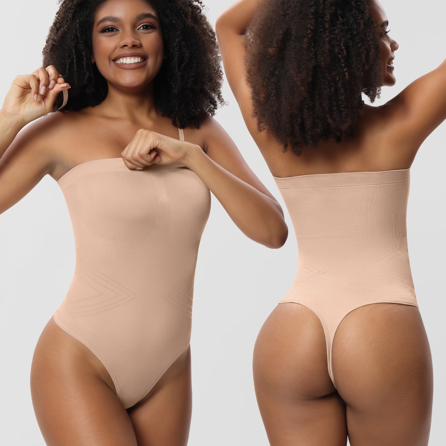 Seamless Body-Shaping Jumpsuit with Detachable Tank