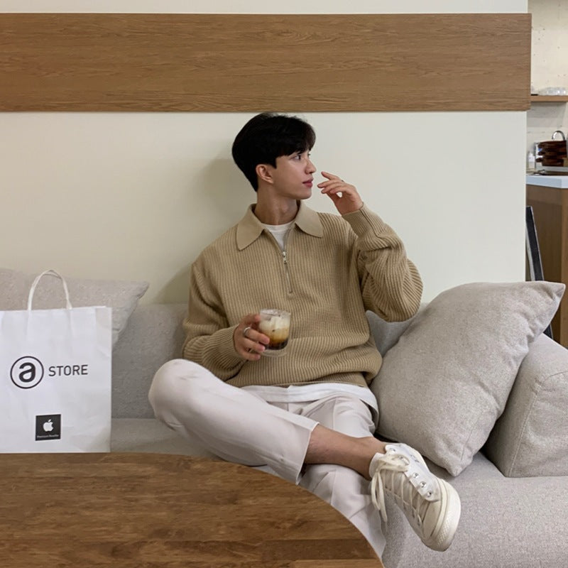 Men's Loose Lapel Sweater