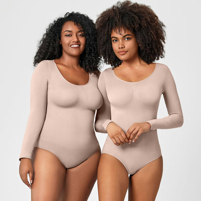 Women's Seamless Long-Sleeve Body Shaper Jumpsuit