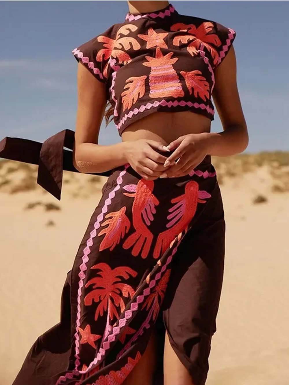 Elegant Printed Skirt Set