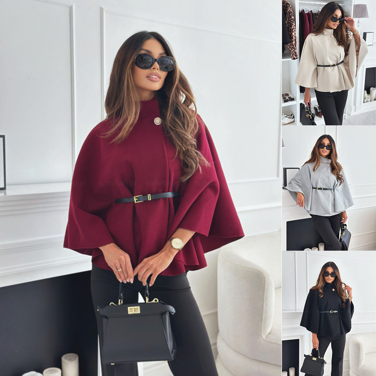 Women's Batwing Woolen Sweater Jacket