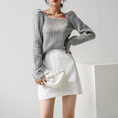 Women's square neck sweater