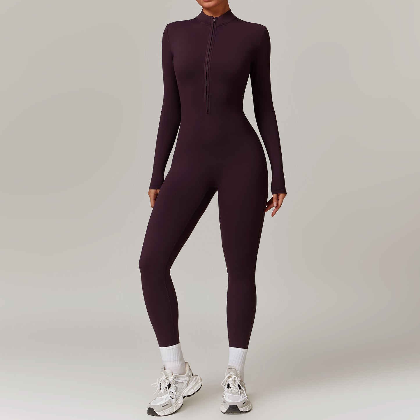 Women's Zipper Fitness Jumpsuit