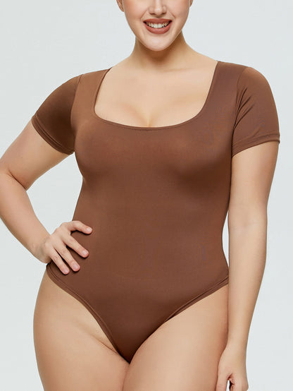 Women's Solid Color Short-sleeved T-shirt T-shaped Jumpsuit