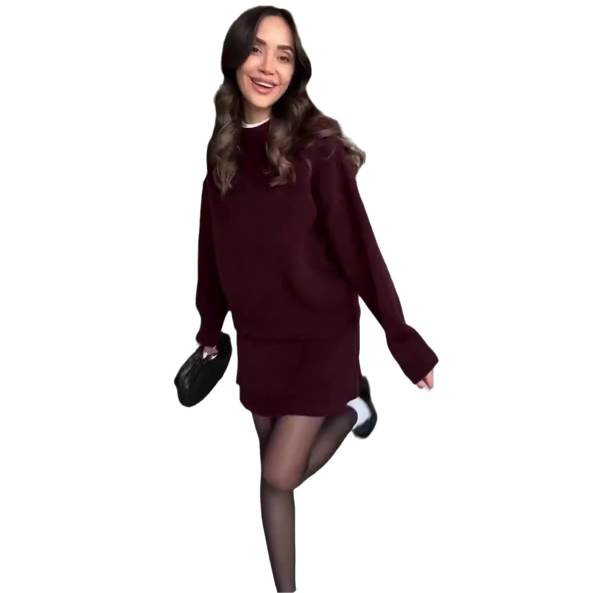 Women's Elegant Sweater Skirt Set