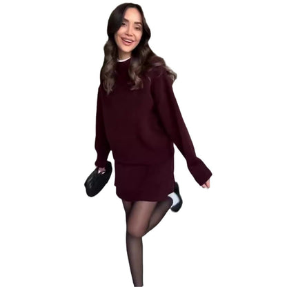 Women's Elegant Sweater Skirt Set
