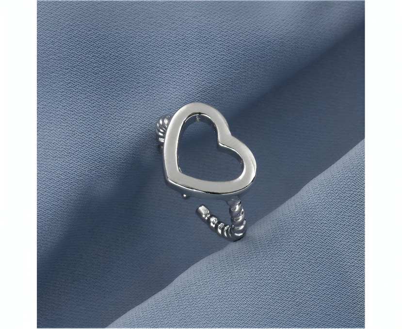 2Pcs Couple Rings Hollow Plated