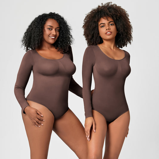 Women's Seamless Long-Sleeve Body Shaper Jumpsuit