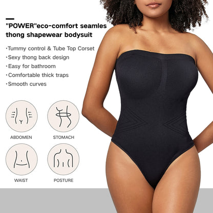 Seamless Body-Shaping Jumpsuit with Detachable Tank