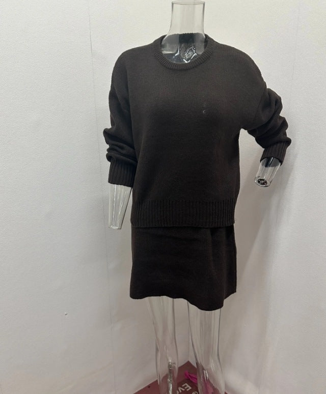 Women's Elegant Sweater Skirt Set