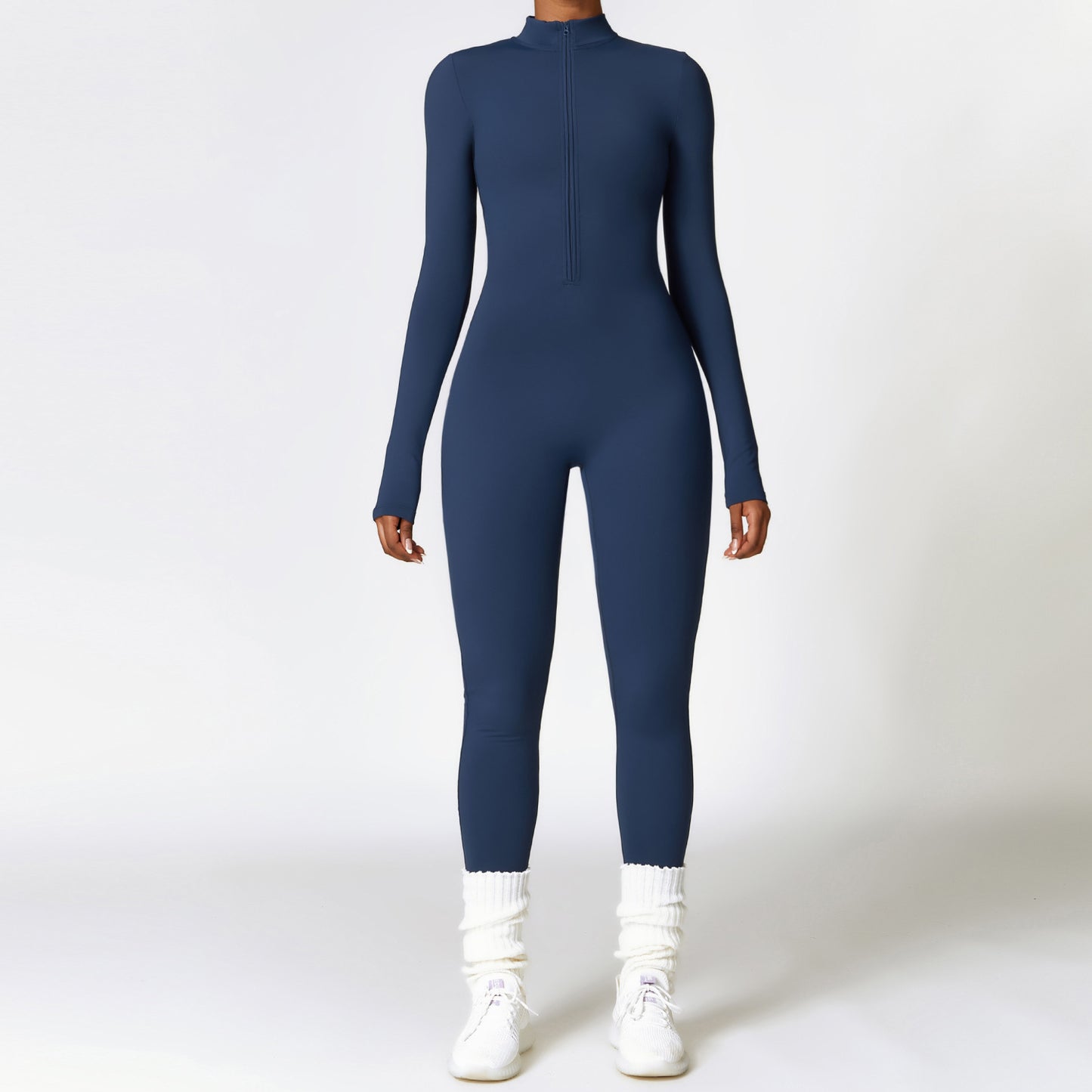 Women's Zipper Fitness Jumpsuit