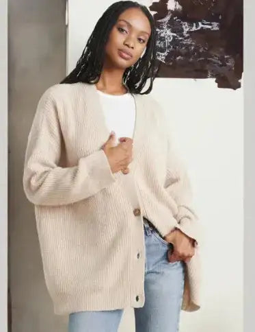 Cashmere Cardigan With V-Neck