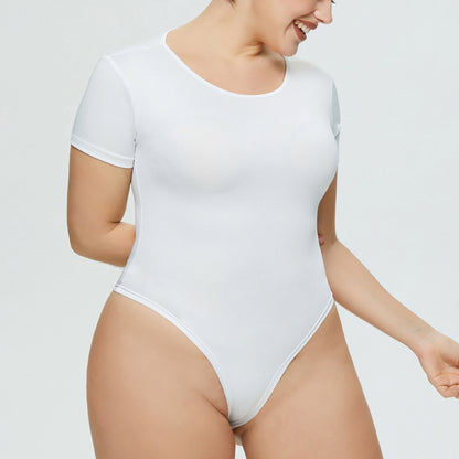 Women's Solid Color Short-sleeved T-shirt T-shaped Jumpsuit