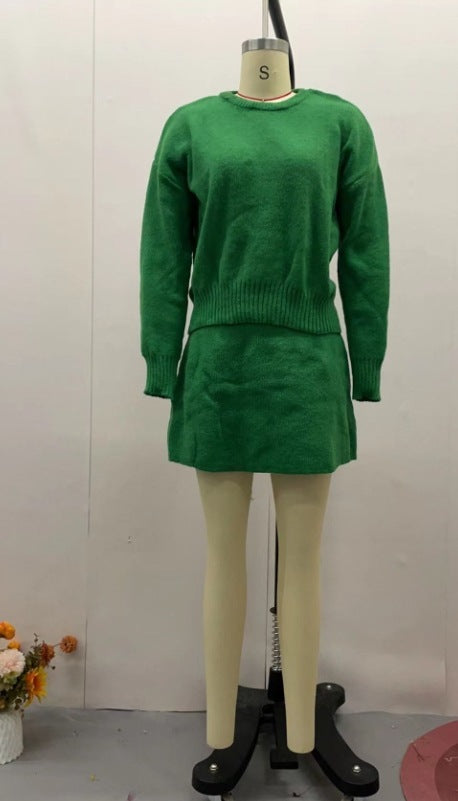 Women's Elegant Sweater Skirt Set