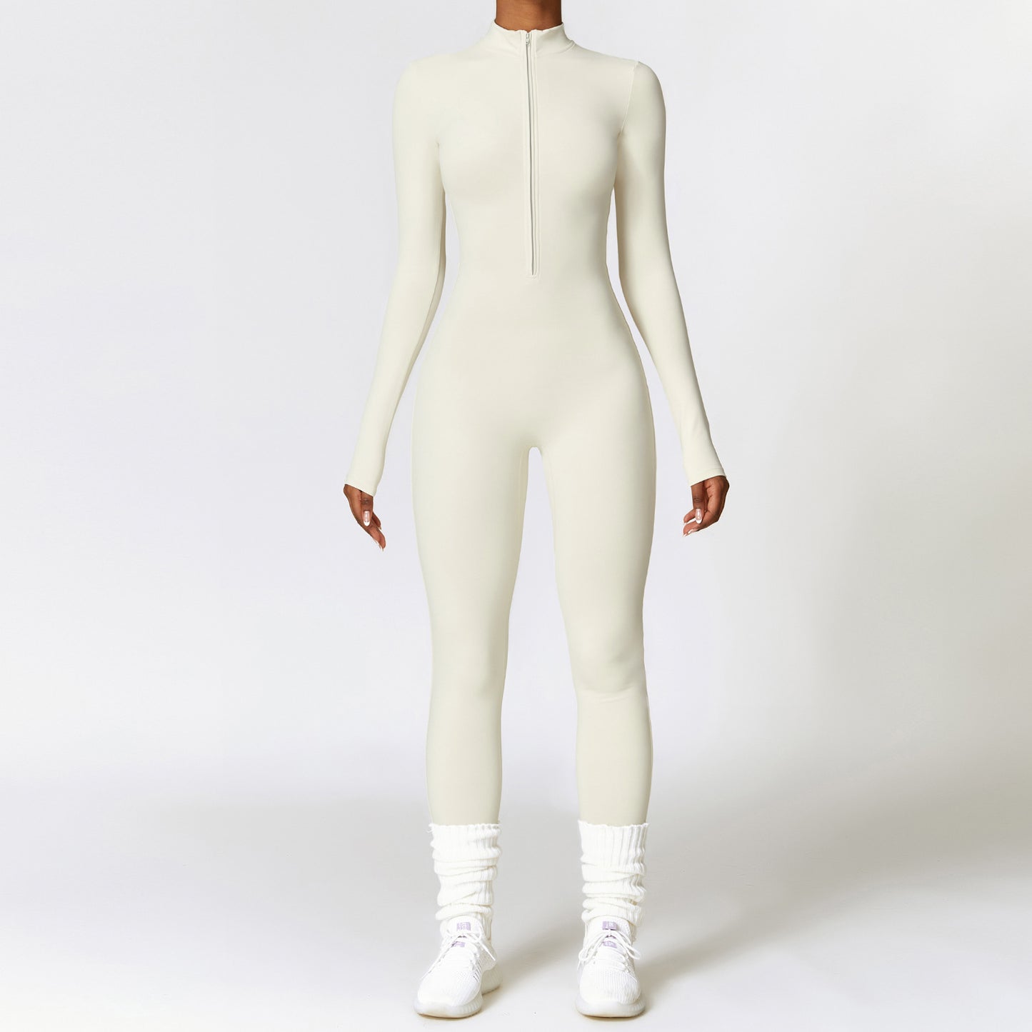 Women's Zipper Fitness Jumpsuit