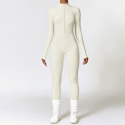 Women's Zipper Fitness Jumpsuit