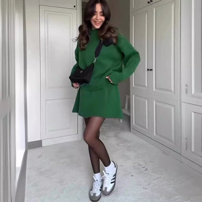 Women's Elegant Sweater Skirt Set